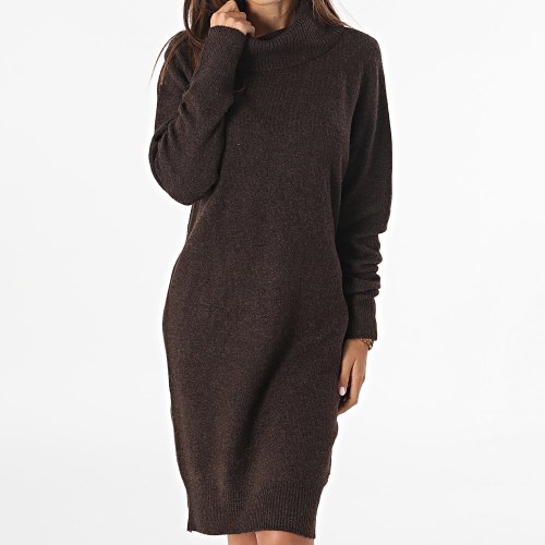 Robe Pull Col Roulé Femme Mila Marroni