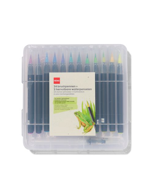 26 stylos pinceaux + pinceaux à eau rechargeables