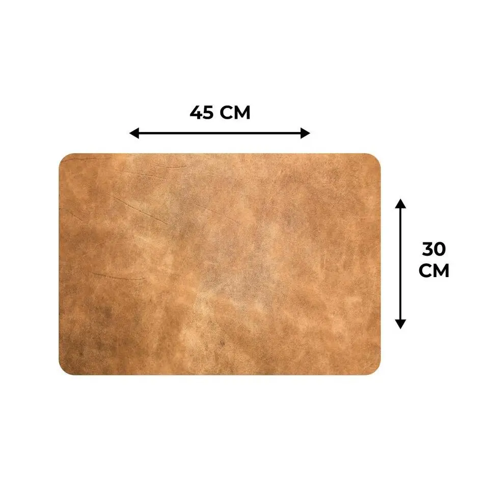 MuchoWow Placemat (6stuks) 45x30cm Leer Structuur Lederlook