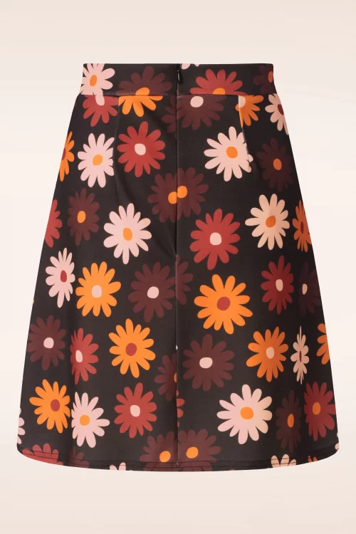 Vintage Chic for Topvintage Flower power rok in zwart