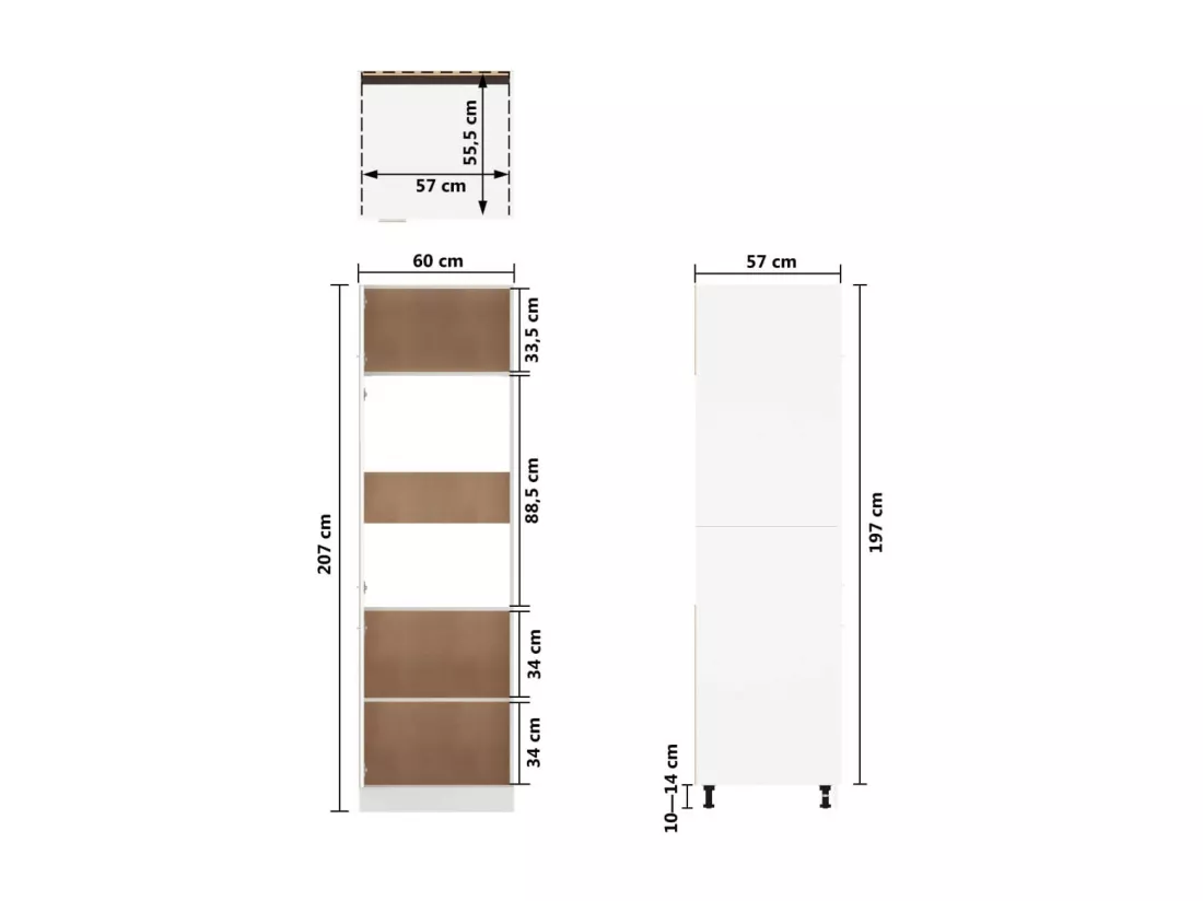Armoire de cuisine Blanc 60x57x207