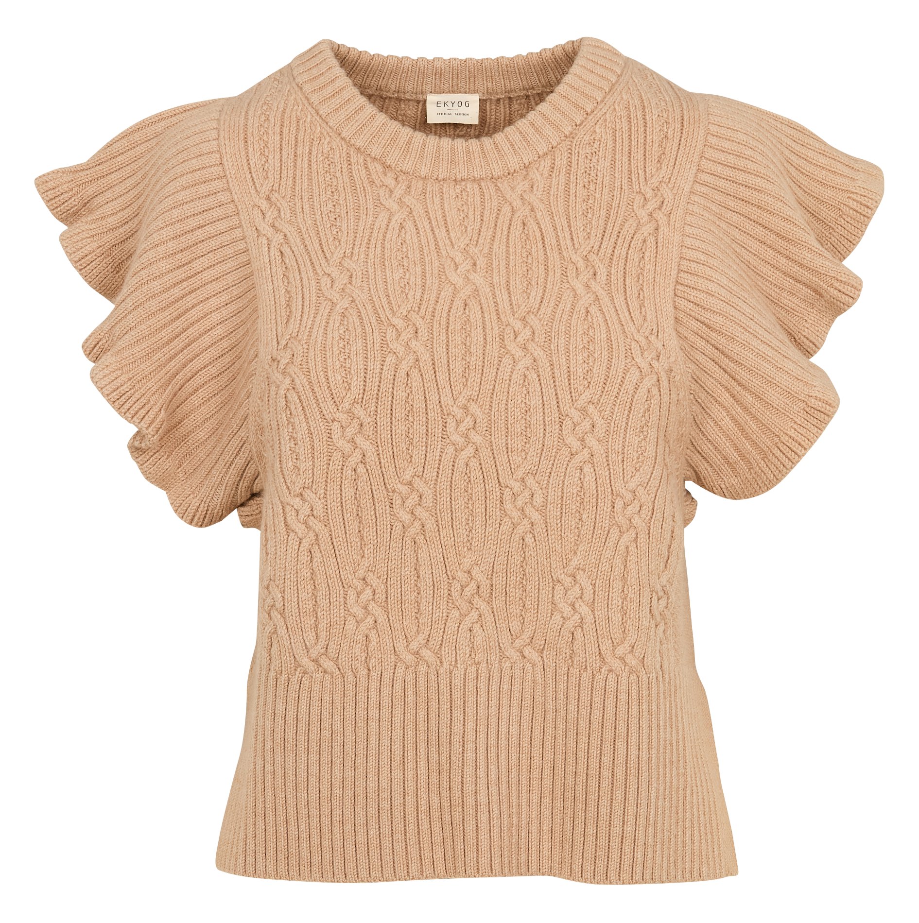 MOMO - Pull volanté en laine | Beige