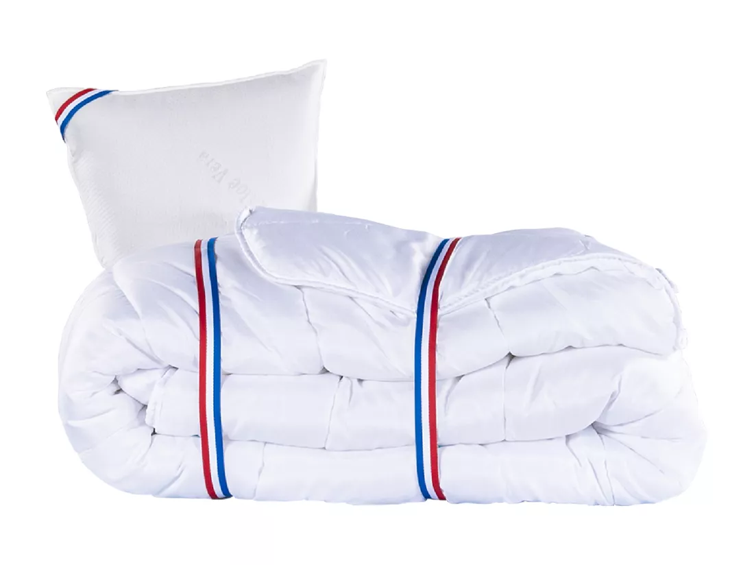 Matelas 90x190 cm, Patriote, 27cm, Ressorts Ensachés, Soutien ferme + Oreiller + Couette