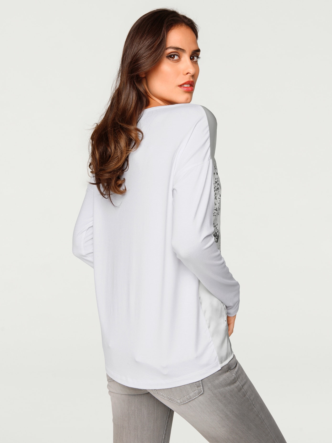 T-shirt ample imprimé tendance à effet métallisé