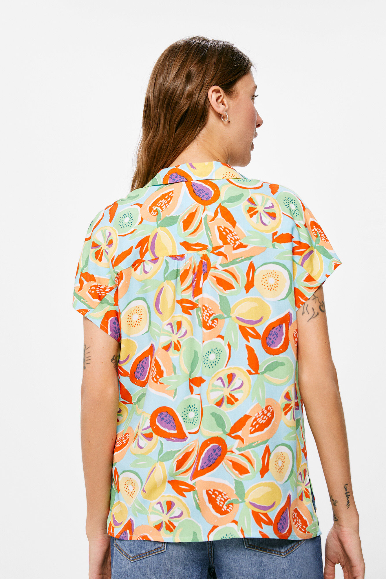 Blusa camiseta estampada - azul