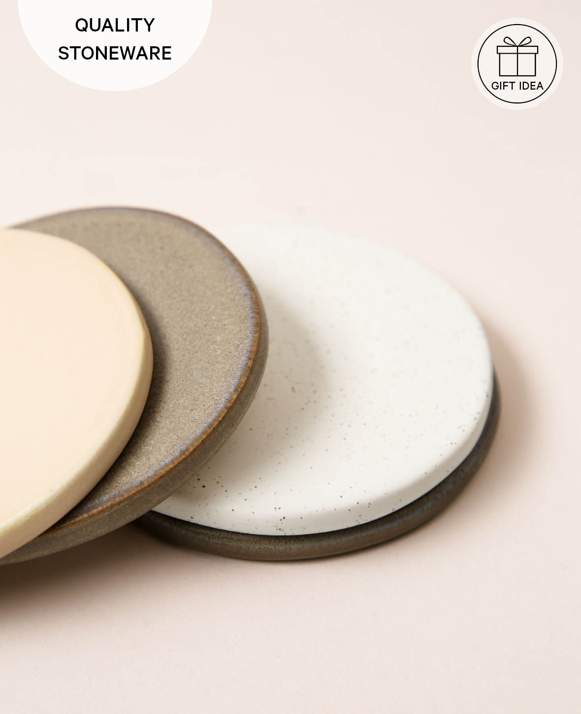 (4er Set) Ø9.5cm Keramik Untersetzer Glasuntersetzer - Earth
