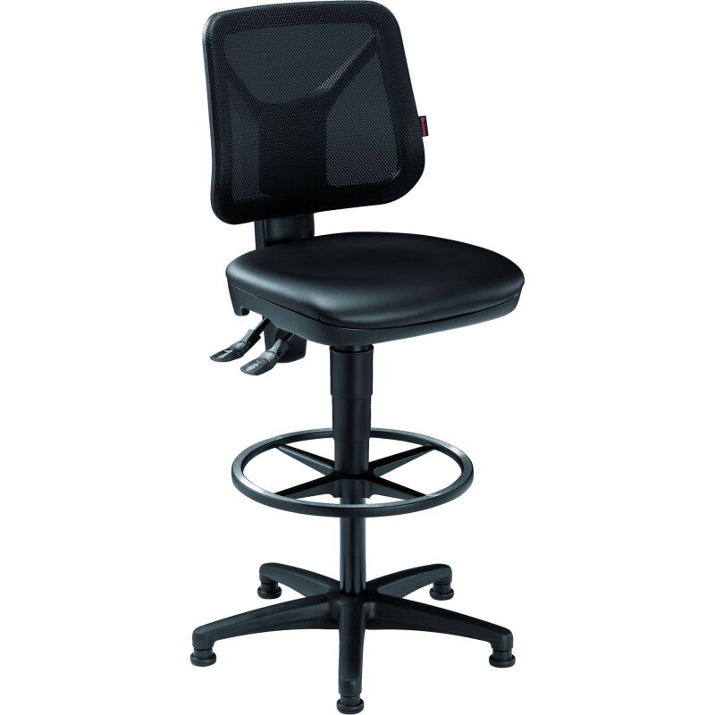 Chaise Bruneau TEC vinyle noir sur patins