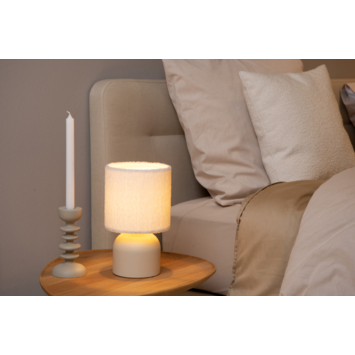 Lucide WOOLLY tafellamp Ø16 cm Beige