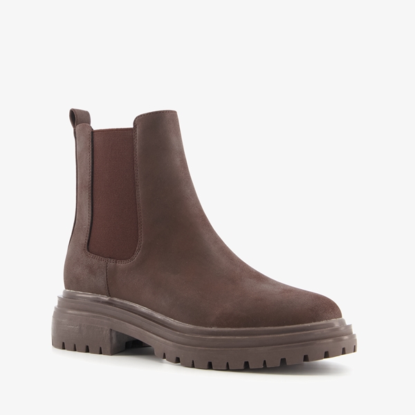 Blue Box lage dames chelsea boots bruin