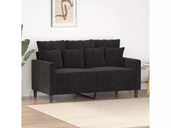 Canapé à 2 places Noir 120 cm Velours