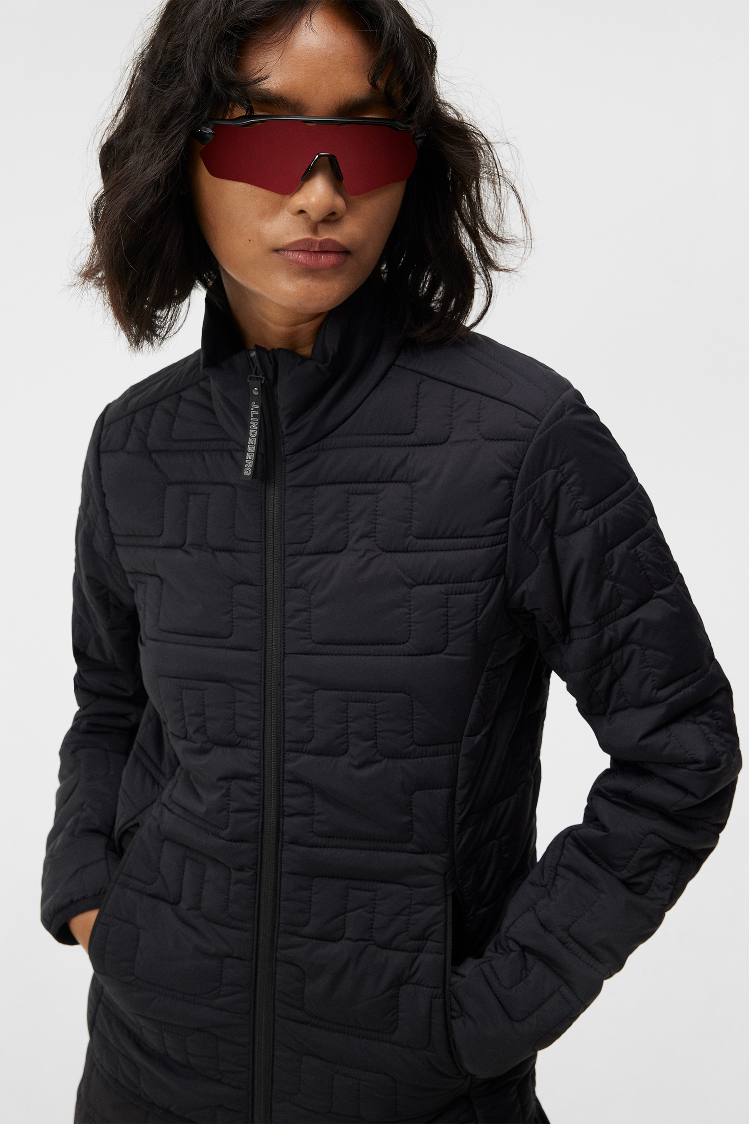 Marble Quilted Jacket Dame Black