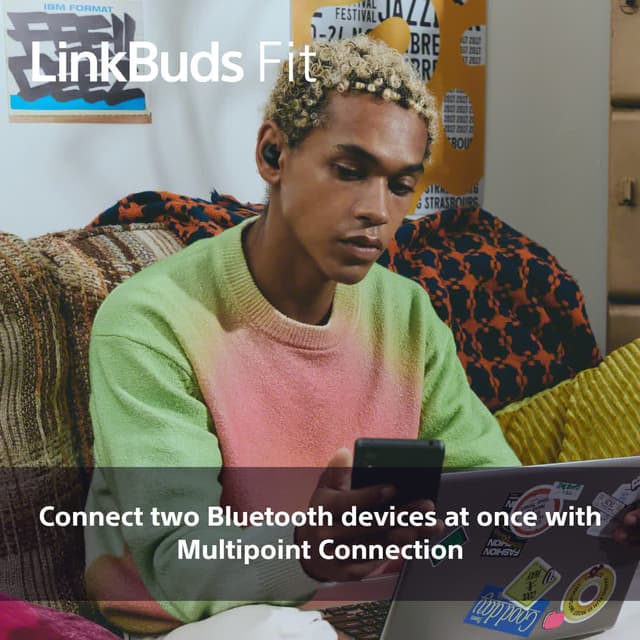 Sony LinkBuds Fit true wireless in-ear høretelefoner (hvid)