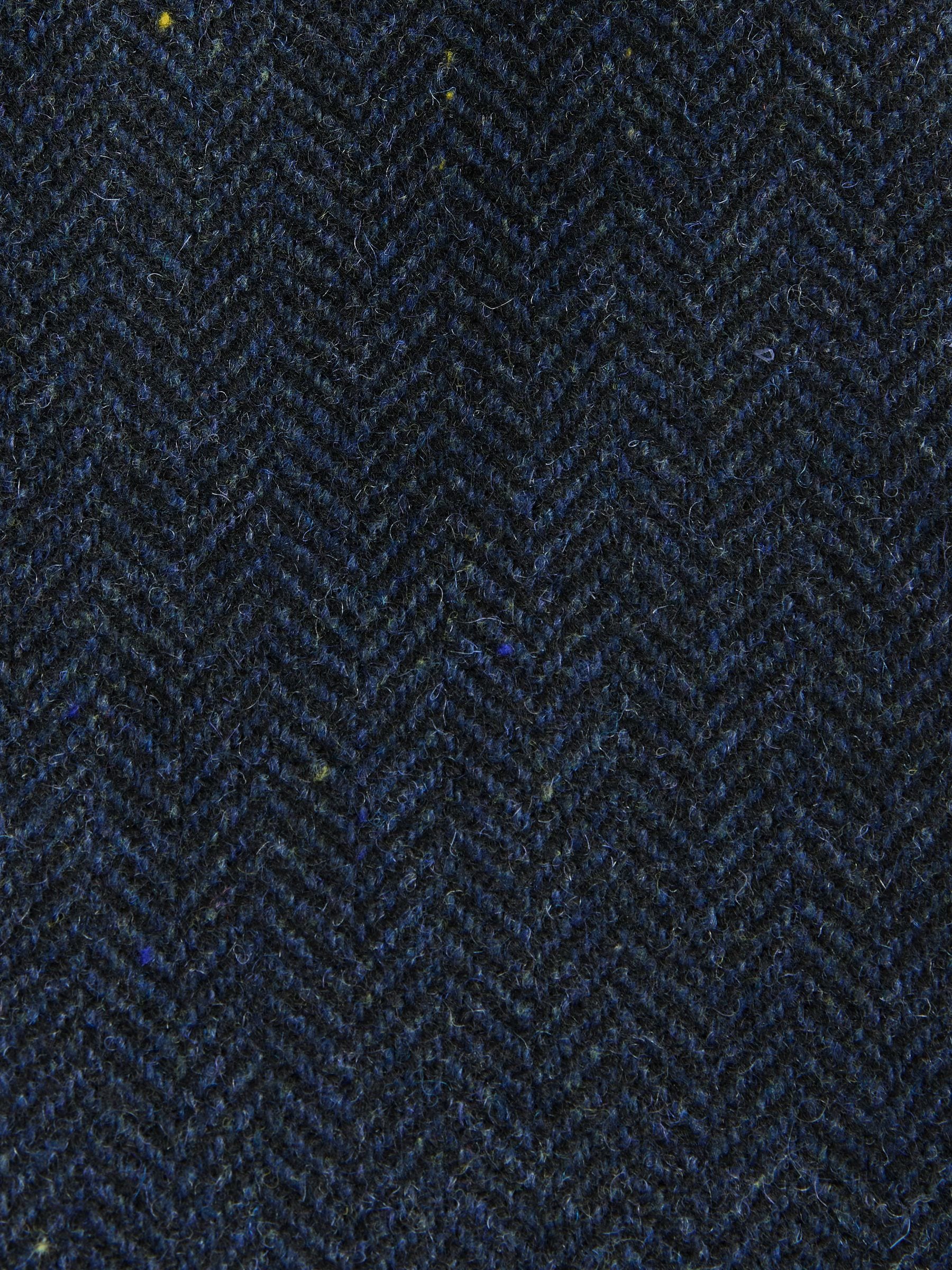 Donkerblauw - Herringbone Wool Blend Suit Waistcoast