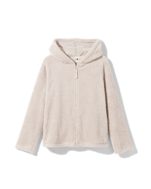 gilet lounge à capuche femme beige
