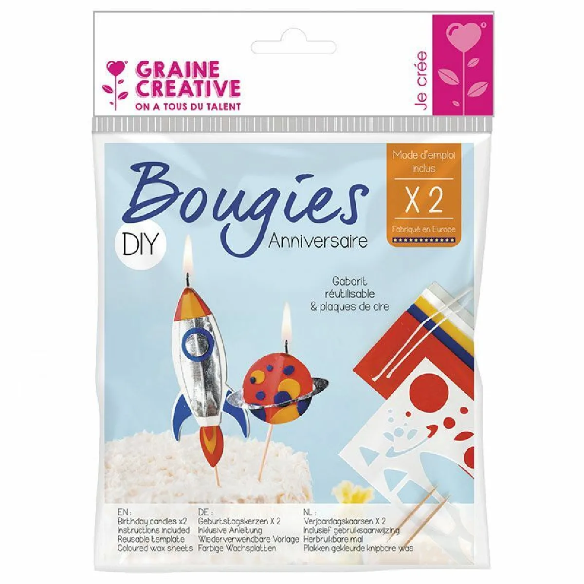 Graines Créatives Bougies Anniversaire Espace DIY