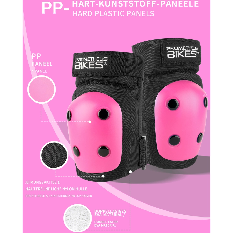 PROMETHEUS BICYCLES® Protektoren Schoner Set 6 in 1 rosa