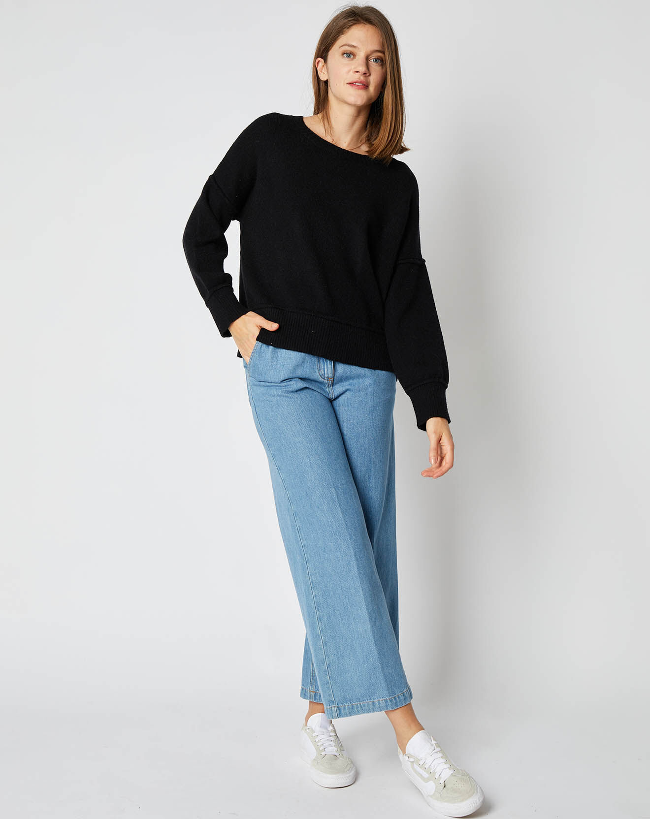 An'ge Pull Lou en Maille mélangée noir