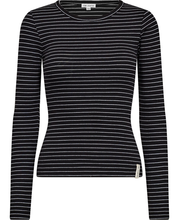 esmé studios ESBlossom Stripe LS Top GOTS Black