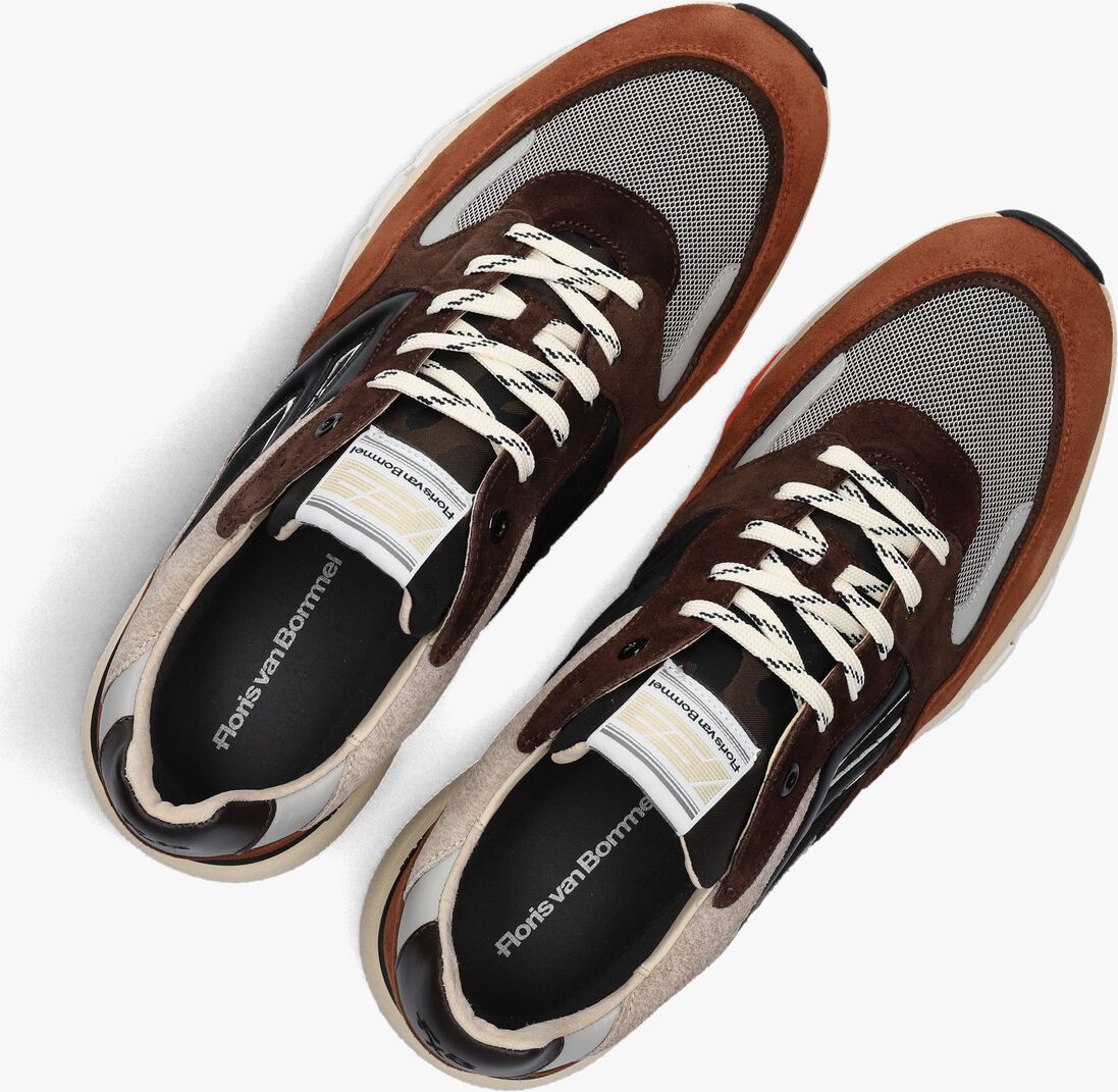 bruine floris van bommel lage sneakers sfm-10154 de treener