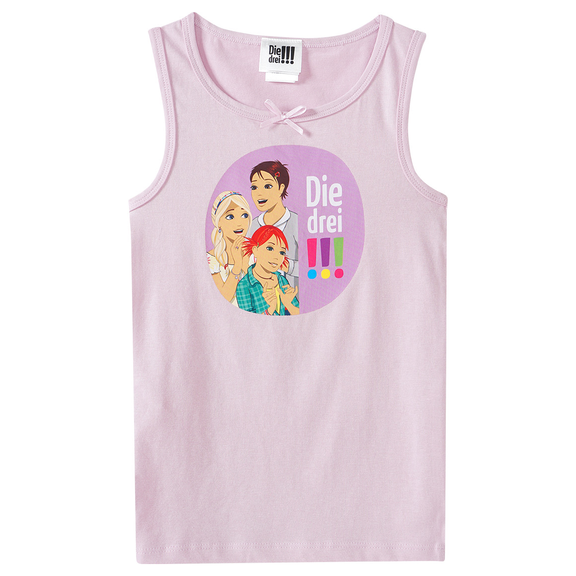 Topolino 2 Die drei !!! Unterhemden mit Print weiss / rosa