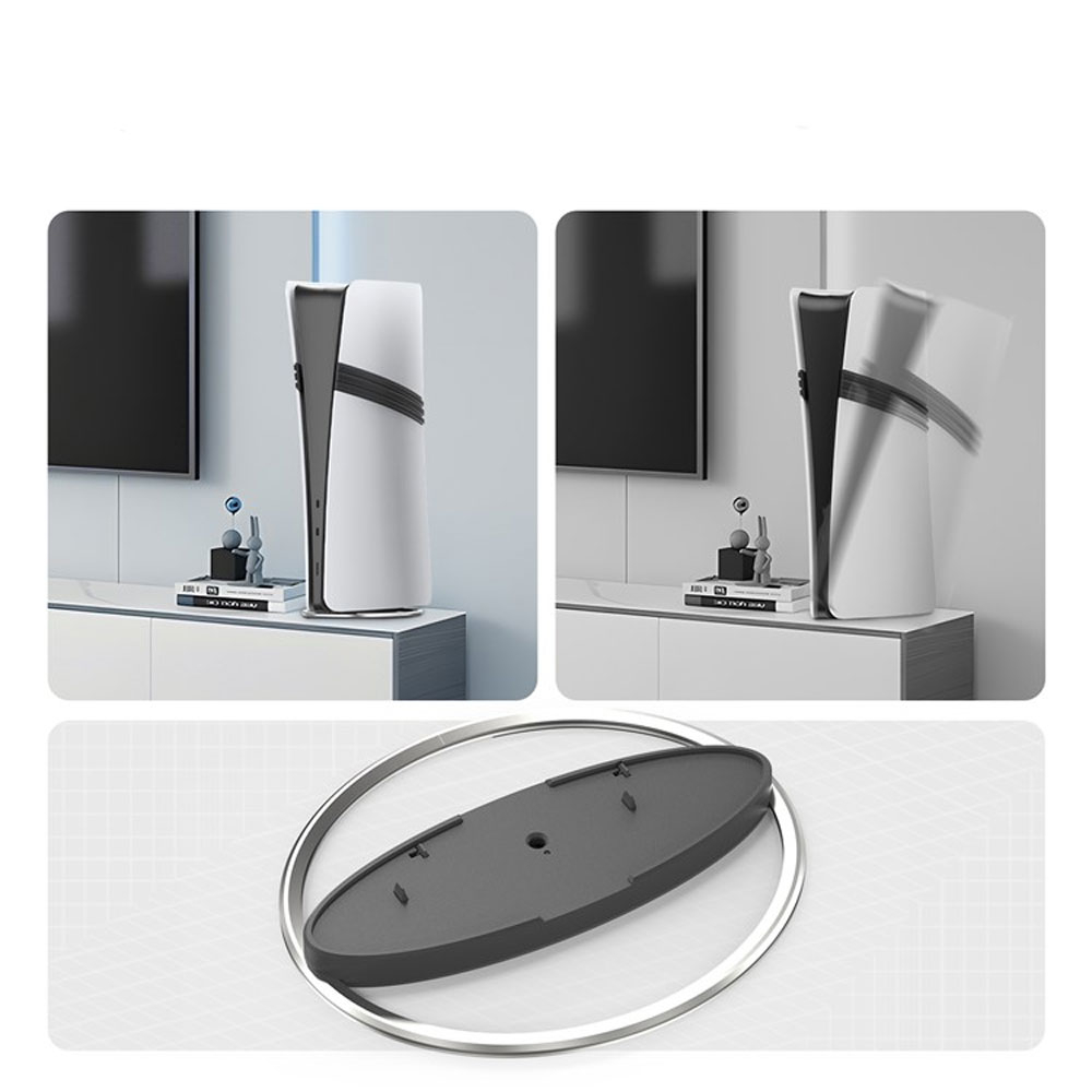 Sony PlayStation 5 PS5 / Pro / Slim Halterung Stand Dock (Verikal) - Schwarz / Silber