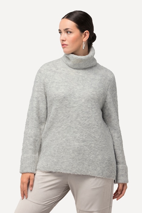 Pullover, meliert, Wollanteil, Rollkragen, Langarm