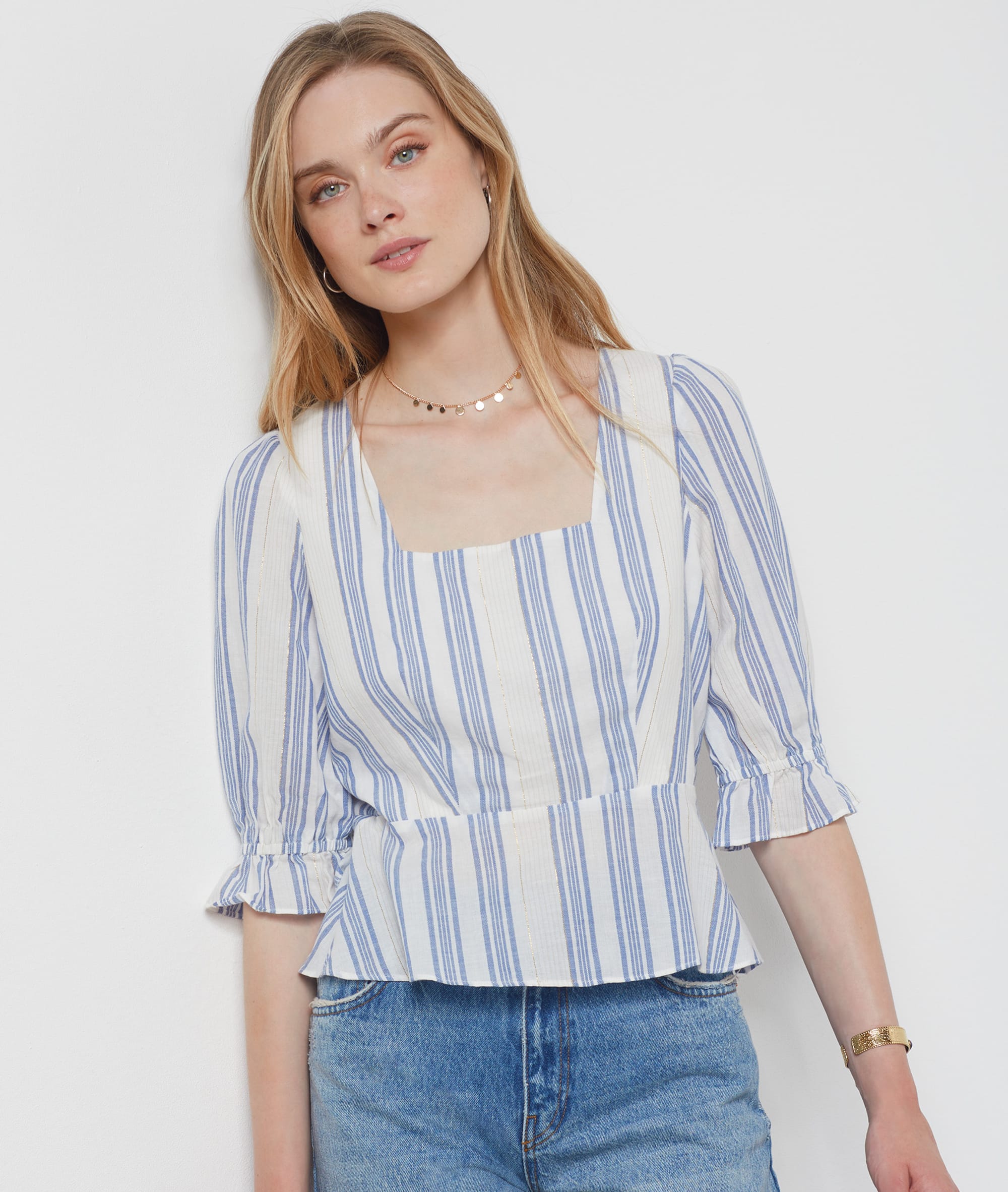 Blouse en coton avec dos à nouer