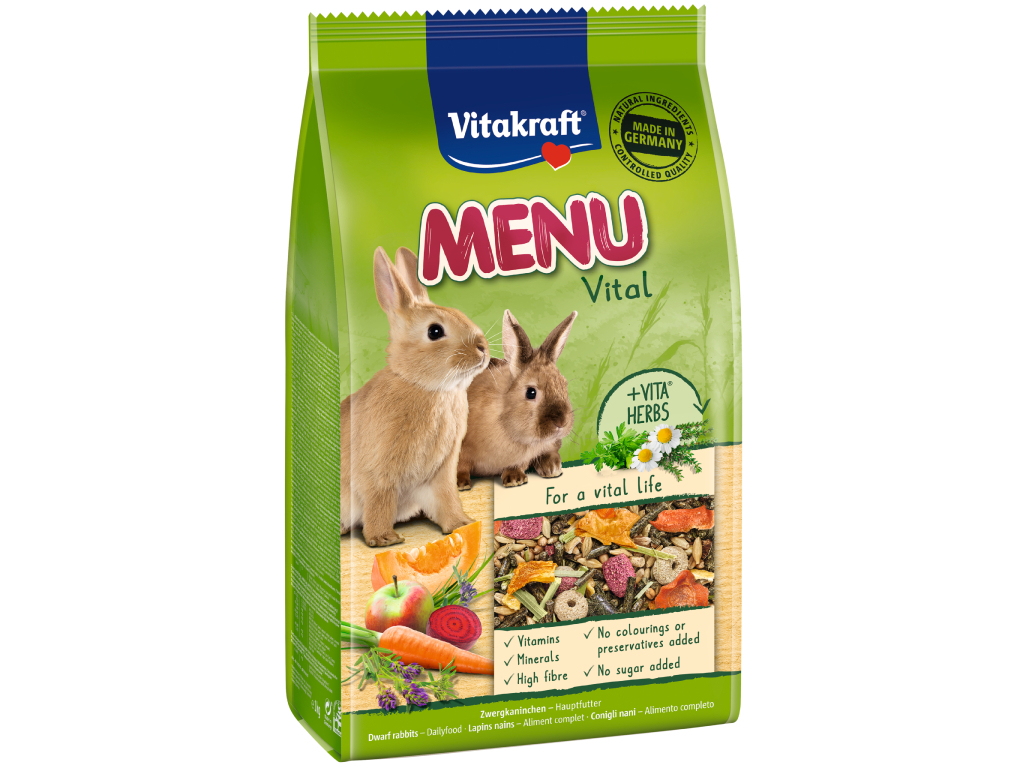 MISTURA PARA COELHO ANÃO VITAKRAFT PREMIUM MENU VITA 1KG