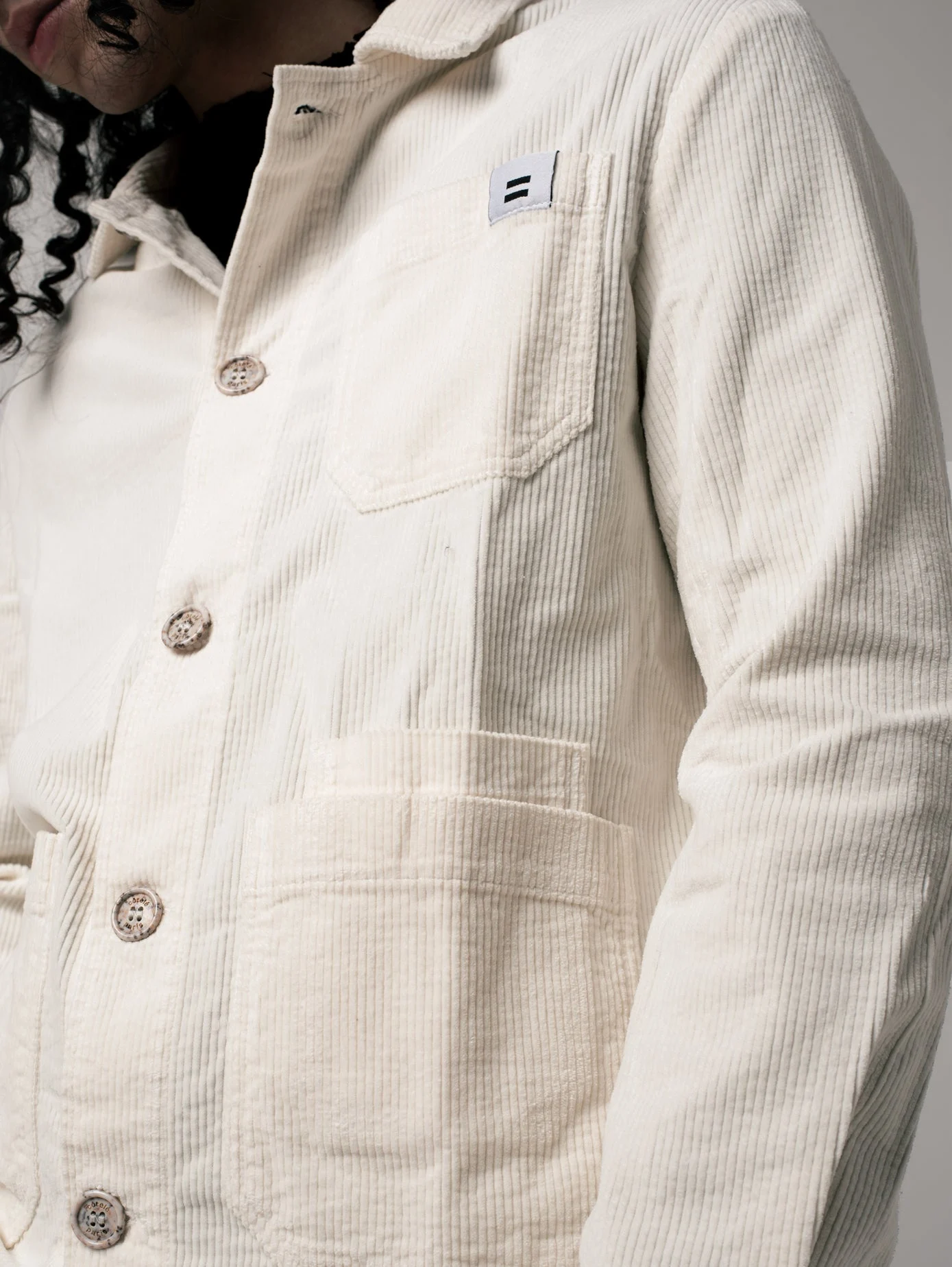 Veste worker en velours | Blanc