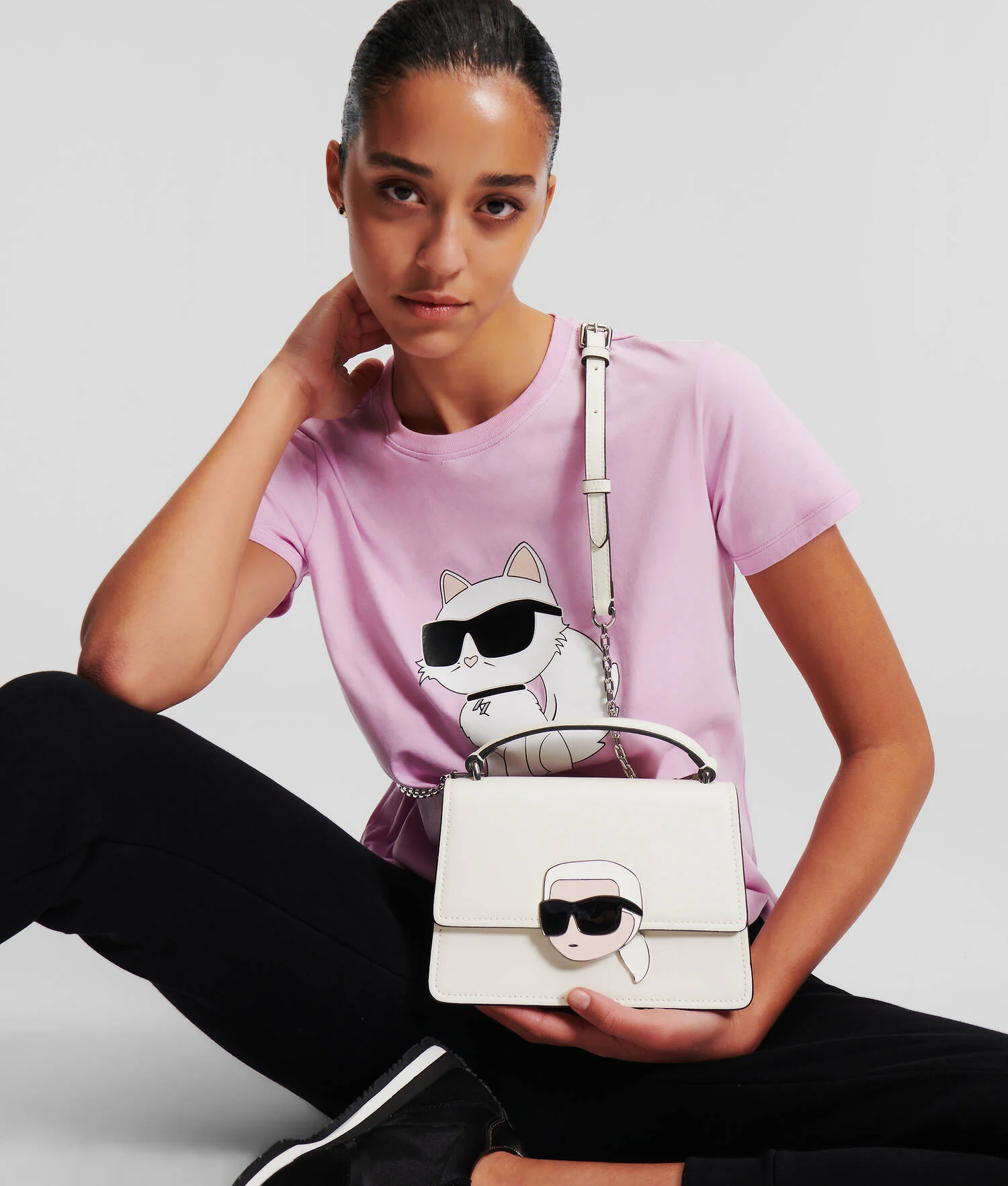 SAC BANDOULIÈRE EN CUIR AVEC SERRURE K/IKONIK