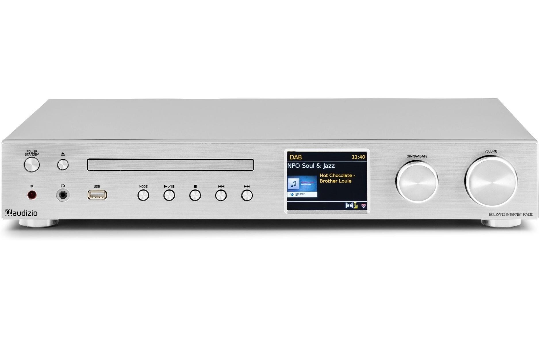 Internet Radio Bolzano Aluminium<br>Radio mit Verstärker und DAB+/CD