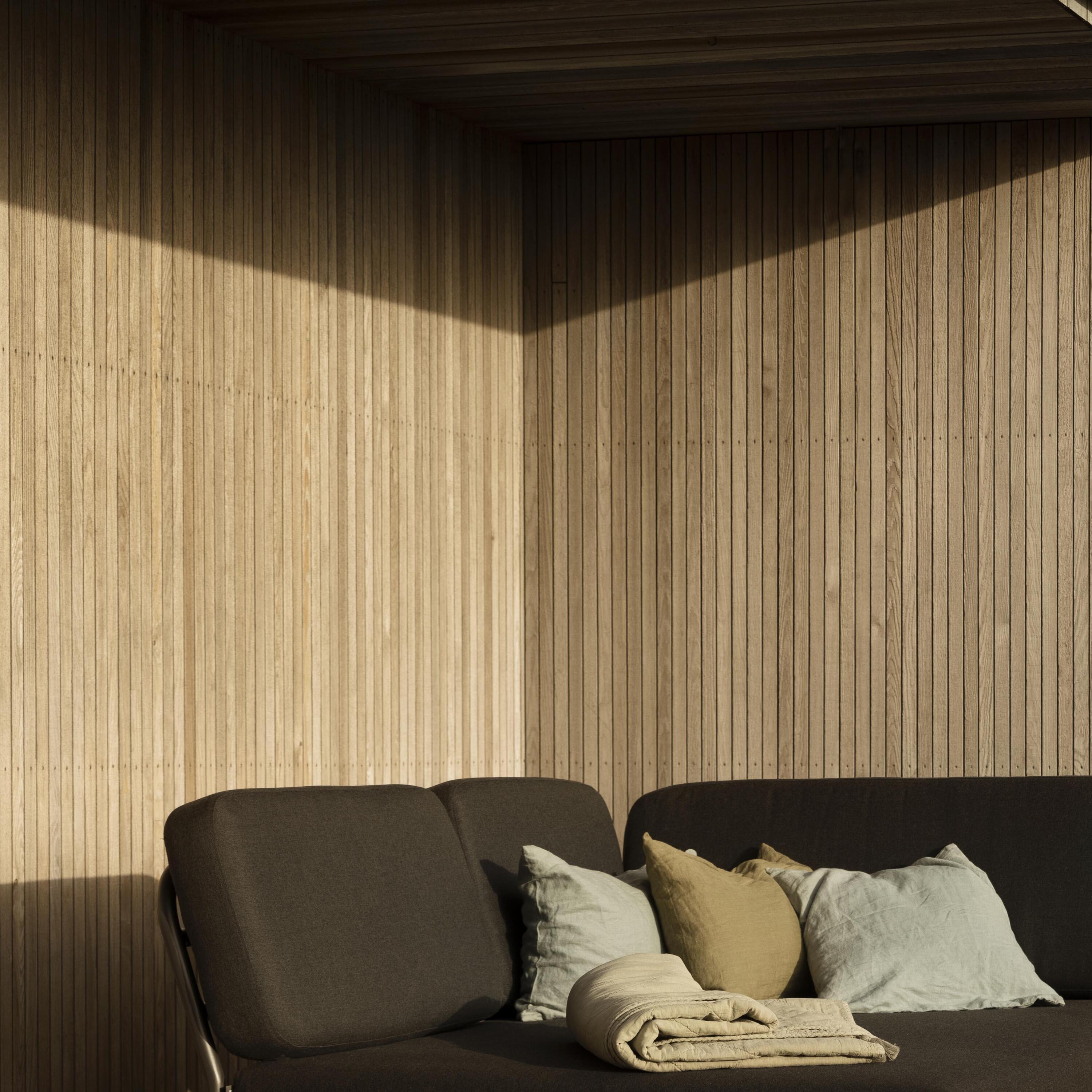 Level Cozy Corner loungebank links frame donkergrijs stof char