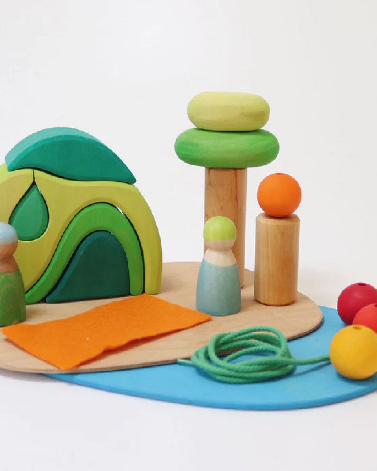 Småverden i Skogen – Byggesett i Tre 19stk | Small world play in the woods