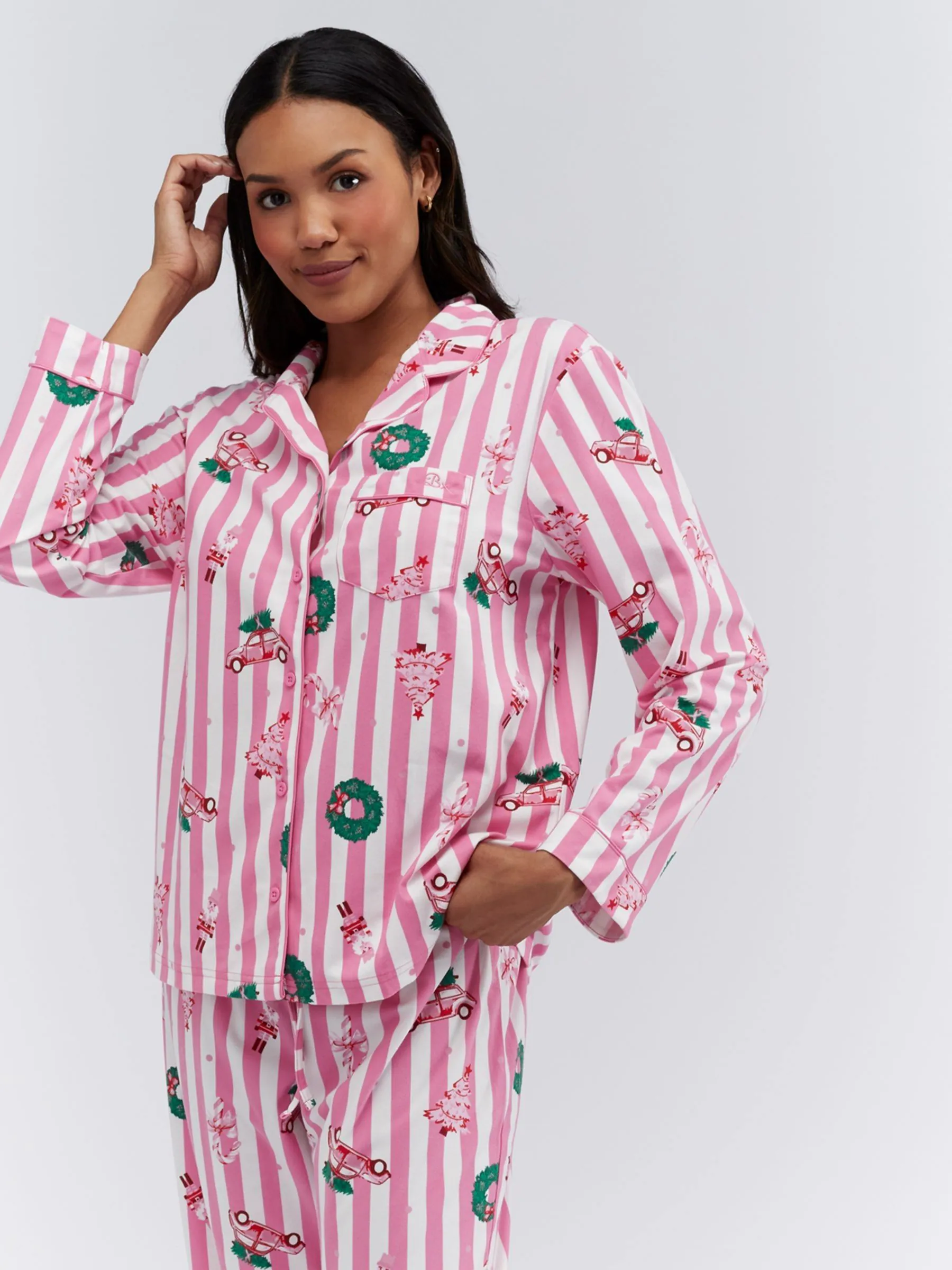 Roze/Witte Kerstprint - Boux Avenue Pyjamas In a Bag