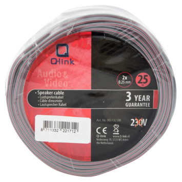 Q-Link luidsprekersnoer 2x0.25mm 25 meter grijs