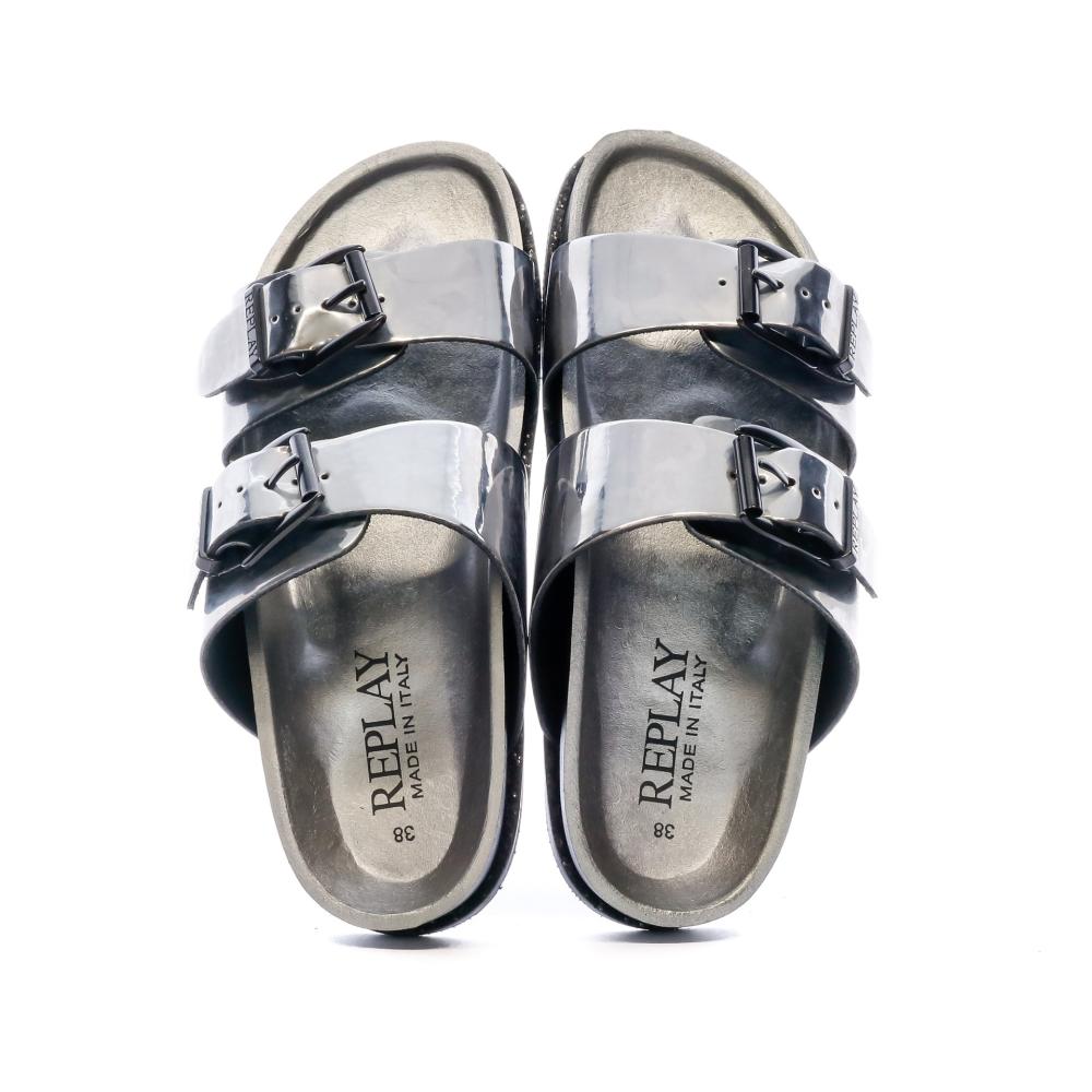 Replay Sandales Noir/Argent Femme Replay Juliet Shiny