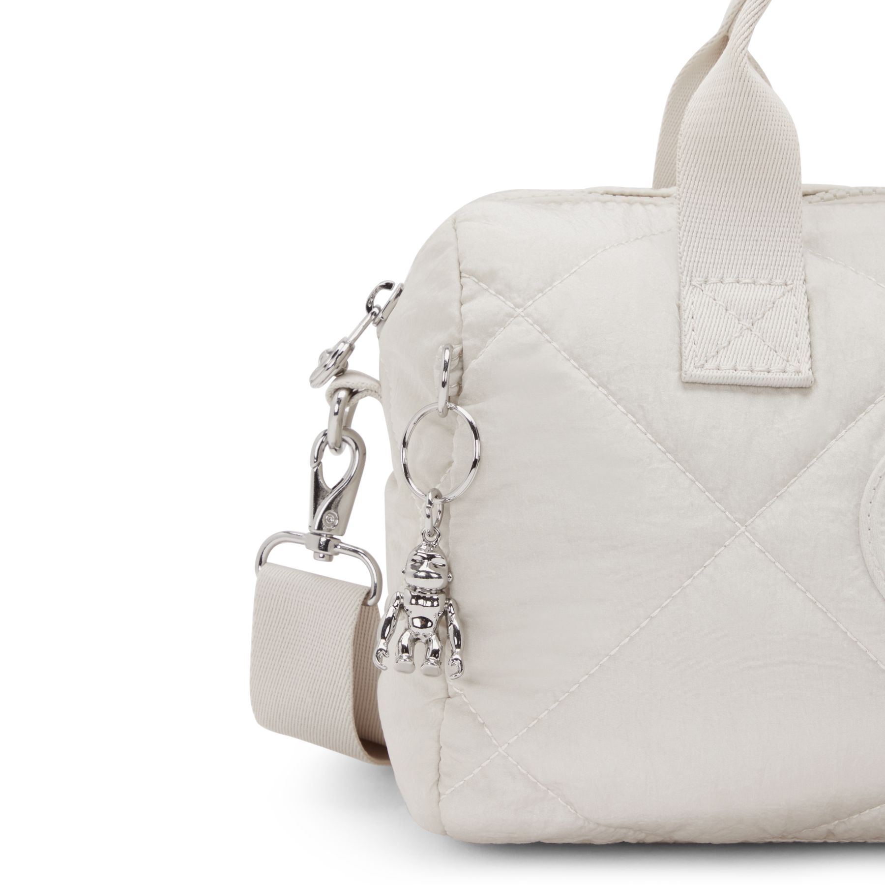 BINA M Sac à main de taille moyenne avec bandoulière ajustable amovible - Airy Beige Quilt