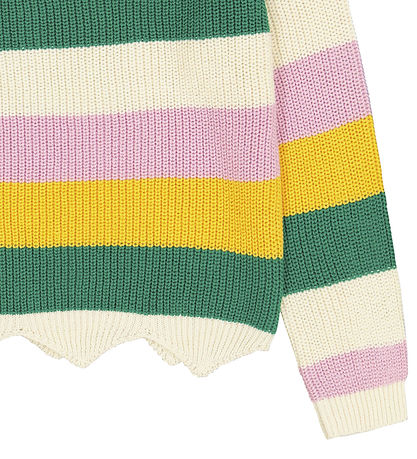 The New Bluse - Strik - TnOlly - Hvid/ Grøn/Rosa/Gulstribet