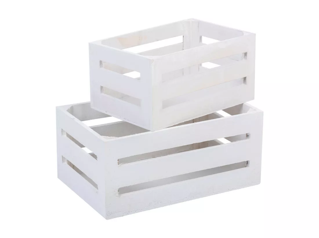 Ensemble de 2 tiroirs en bois blancs