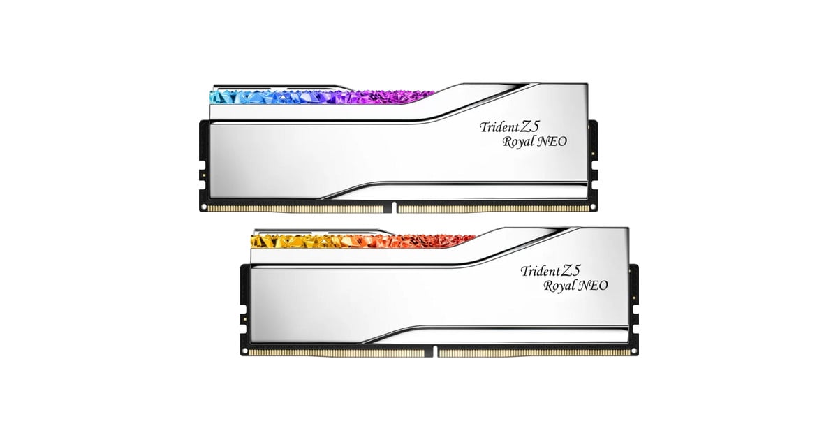 G.Skill48 GB DDR5-6000 Kit werkgeheugen  (Zilver, F5-6000J2636H24GX2-TR5NS, Trident Z5 Royal Neo, EXPO)