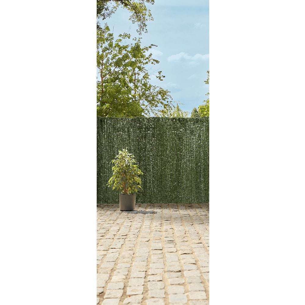 Haie artificielle fine bicolore vert 110 brins L300 x H100 cm