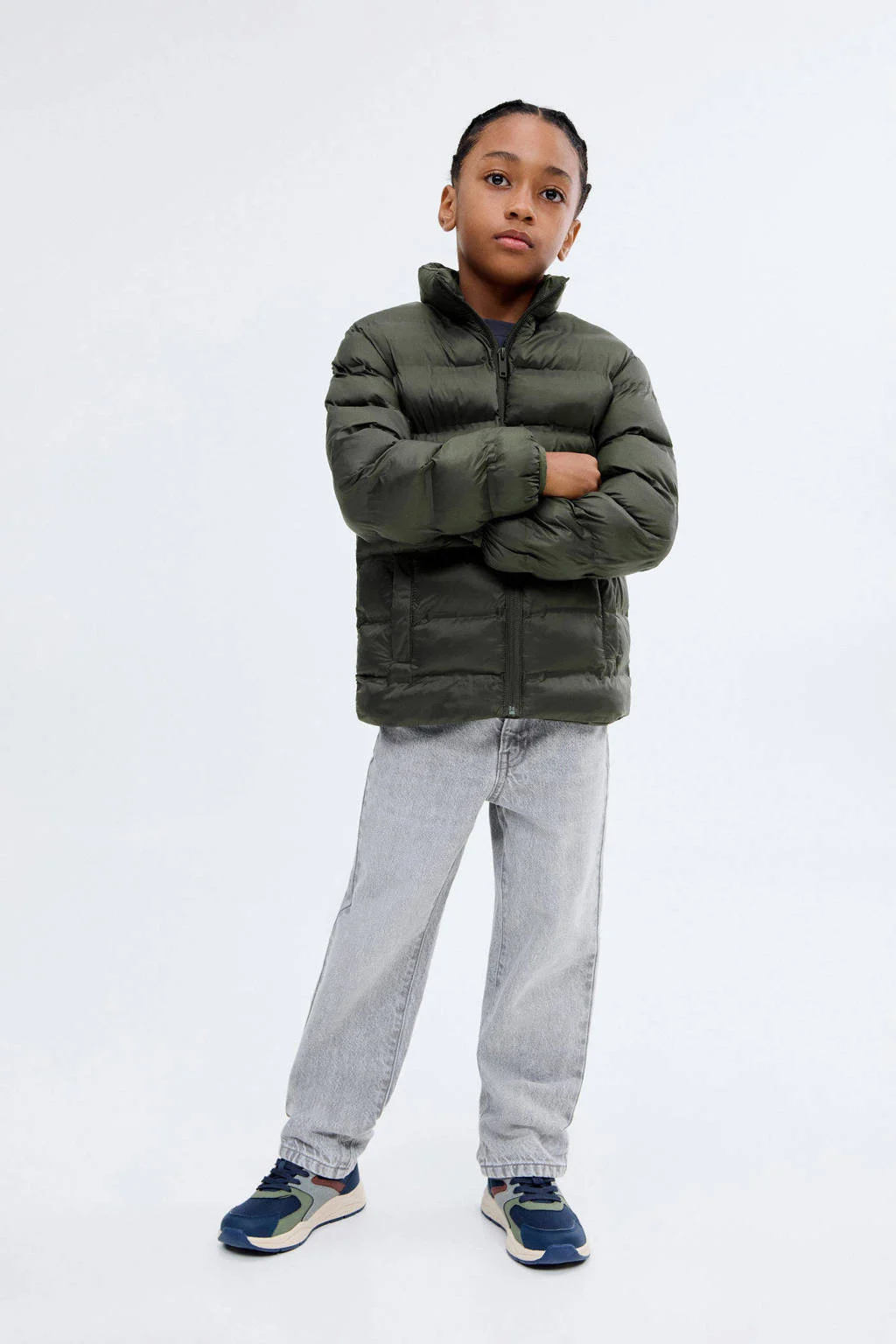 Mango Kids gewatteerde jas groen