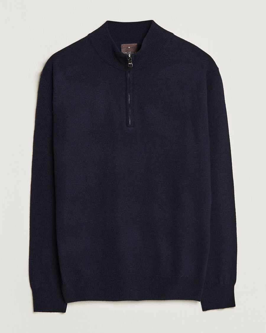 Oscar Jacobson Patton Wool Half-Zip Navy