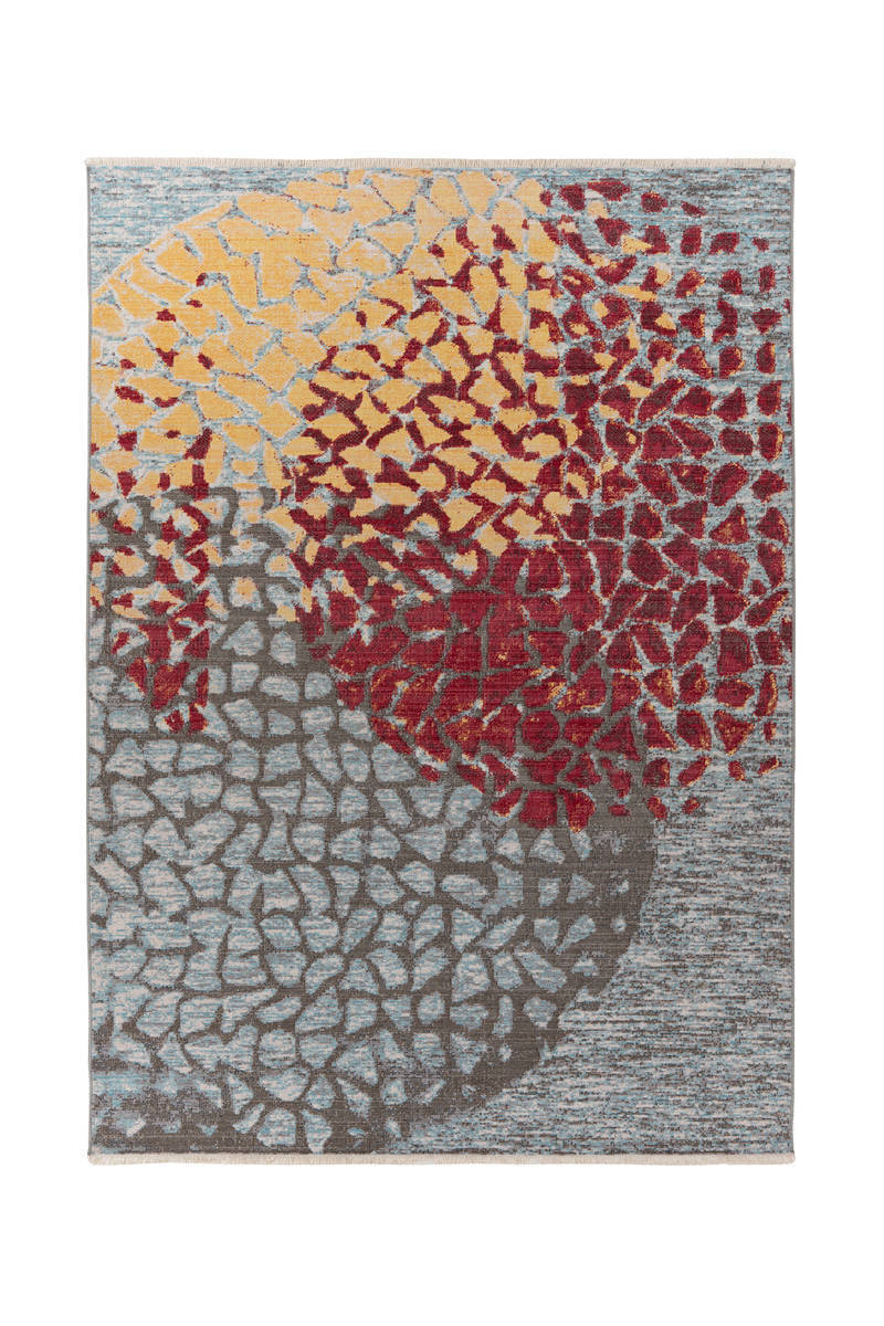Kurzflorteppich DILAN 400 - multicolor-rot - 80x150 cm