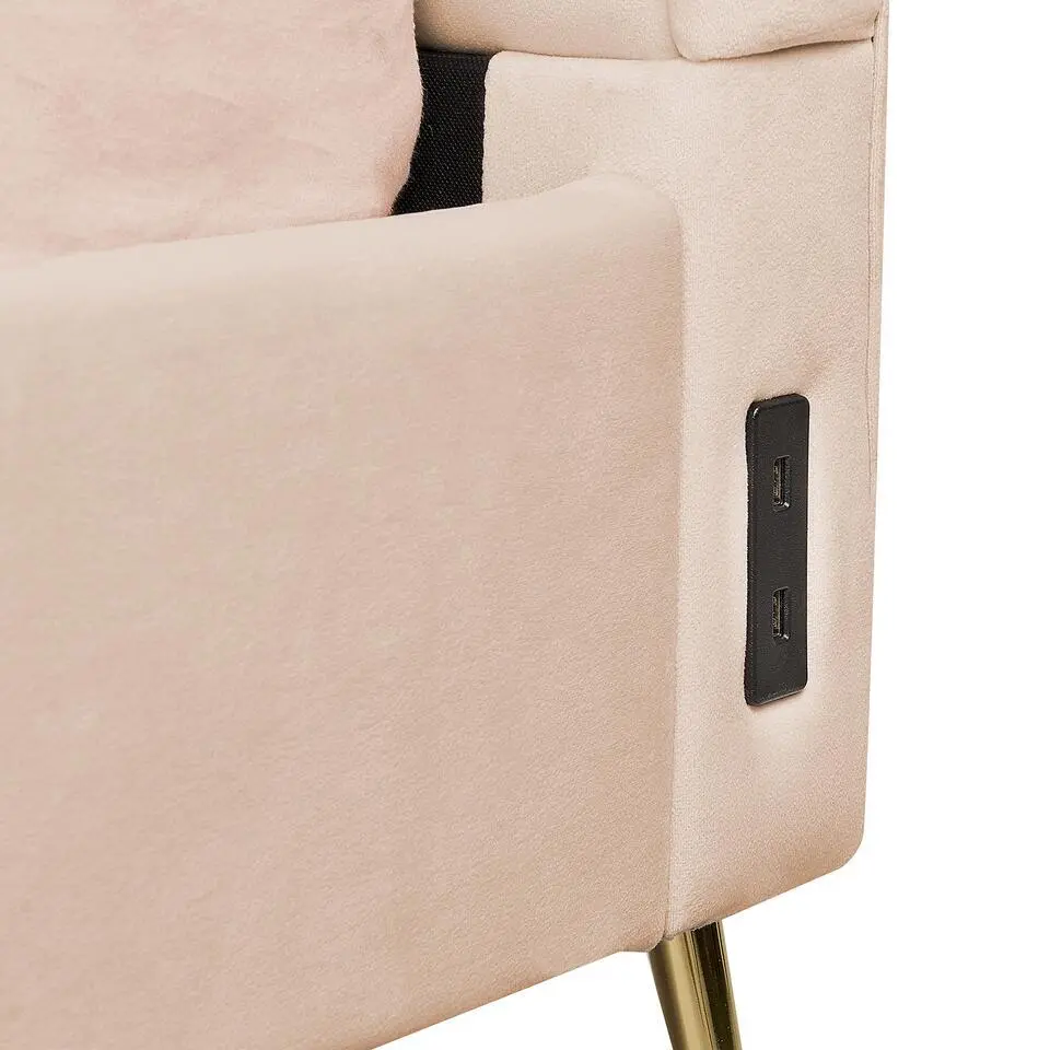 MIRIBEL - Tweepersoonsbed - Beige - 160x200 - Fluweel