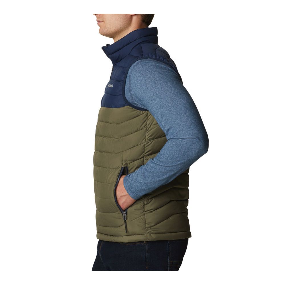 Columbia POWDER LITE - Doudoune Homme stone green/collegiate navy