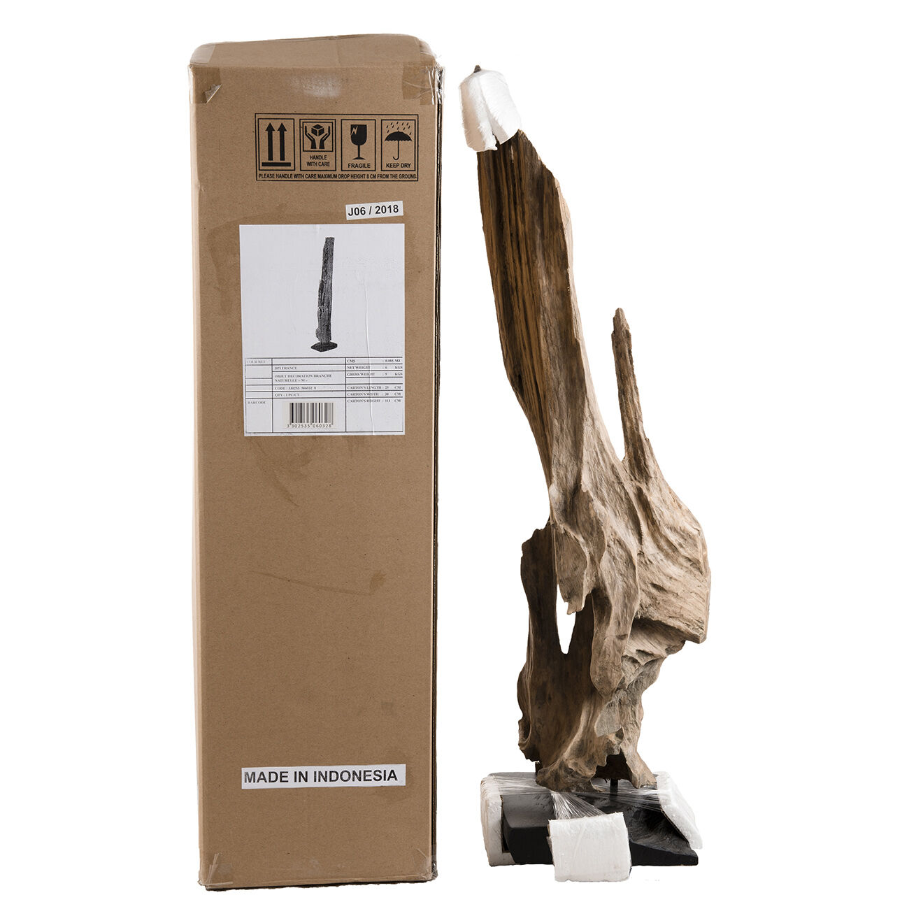 Macabane Sculpture branche M Clara teck - 26x22x106 cm
