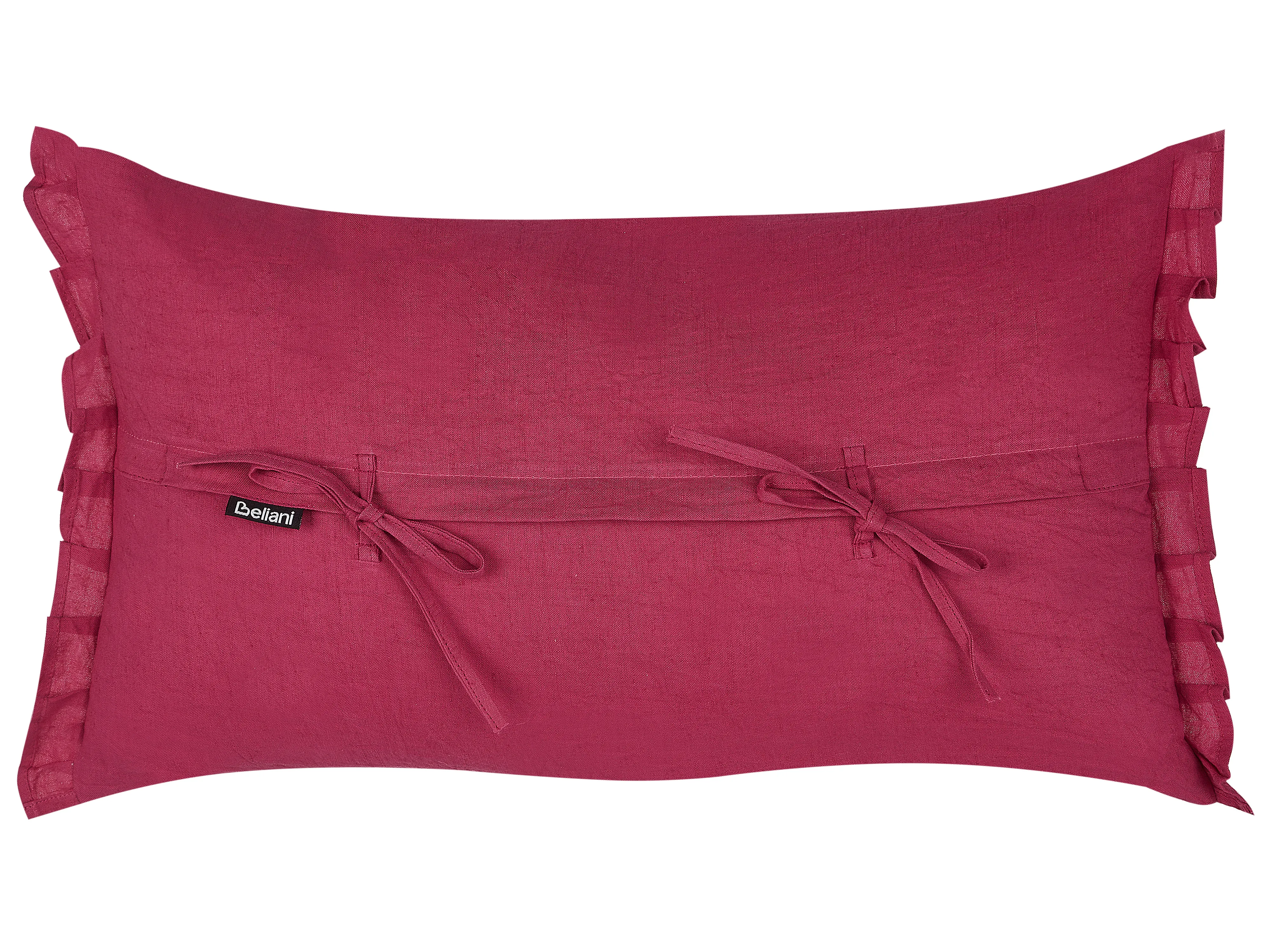 Set van 2 sierkussens SASSAFRAS Linnen 30 x 45 cm Bordeauxrood effen