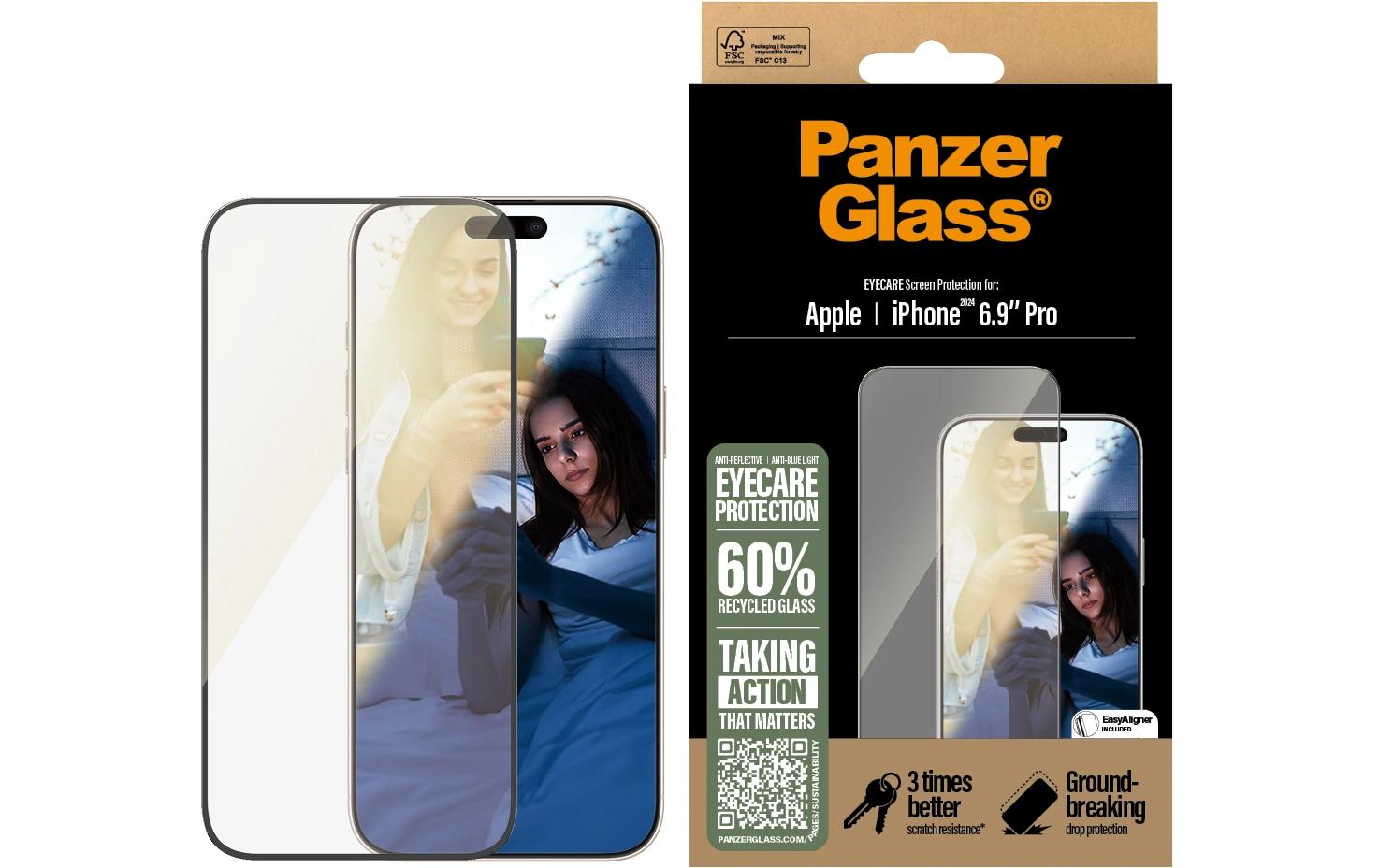 Displayschutz Ultra Wide Fit EyeCare iPhone 16 Pro MaxEyeCare-Display-Schutzfolie für das Apple iPhone 16 Pro Max