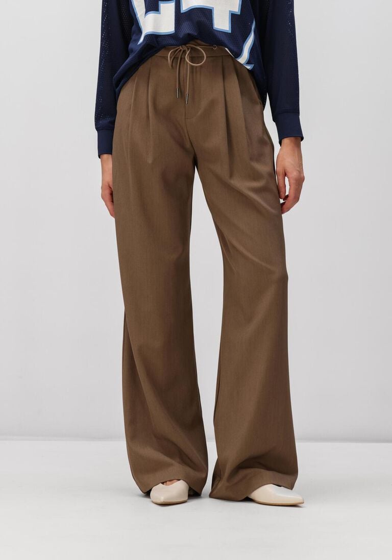 bruine haute l'amitié wijde broek michelle tailor tie tall pant